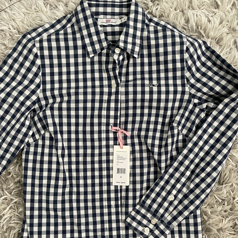 VINEYARD VINES NWT Gingham Long Sleeve Button Up